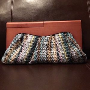 Wooden Artsy Clutch Colorful & Vegan